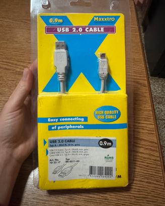 Cavo USB 2.0 Maxxtro Tipo A a Mini-B 0.9m - Grigio