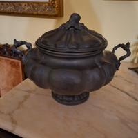 Vaso (forma a coppa) peltro con coperchio