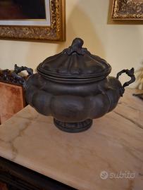 Vaso (forma a coppa) peltro con coperchio