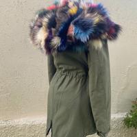 Parka donna interno pelliccia vera cappuccio volpe