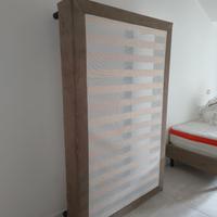 2 Strutture letto con doghe e rivestimento