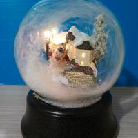 SFERA DI VETRO NATALE animata luci musica neve