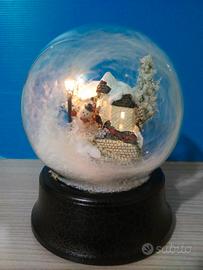 SFERA DI VETRO NATALE animata luci musica neve