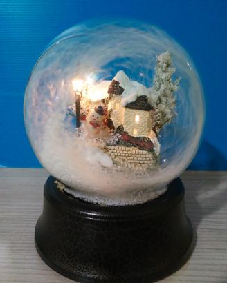 SFERA DI VETRO NATALE animata luci musica neve
