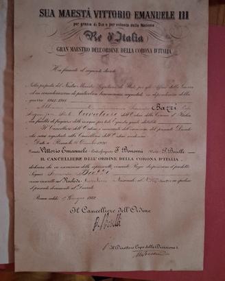 Nomina cavaliere dell'ordine della Corona 1920