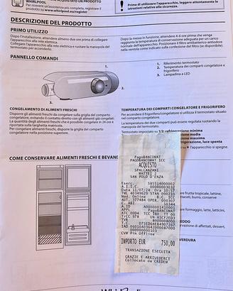 Frigorifero Whirlpool da incasso