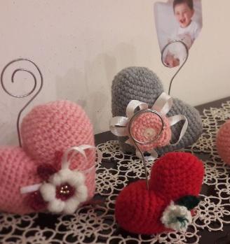 Portafoto cuore amigurumi