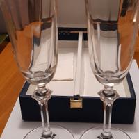 set di 2 calici in cristallo con cofanetto