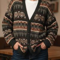 Cardigan Vintage Uomo/Donna in Lana/Misto taglia X