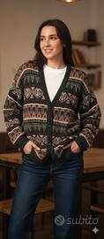 Cardigan Vintage Uomo/Donna in Lana/Misto taglia X