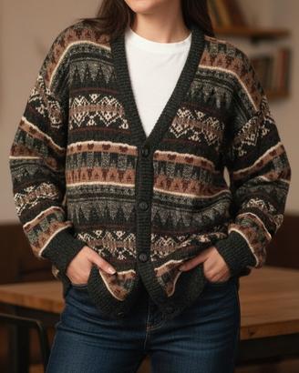 Cardigan Vintage Uomo/Donna in Lana/Misto taglia X