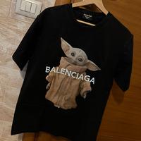 Maglietta nera maniche corte balenciaga baby yoda