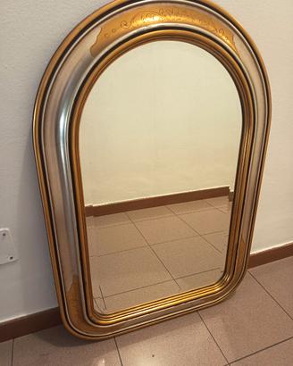 Specchio Grande Ovale  Oro e Argento 97x64 cm