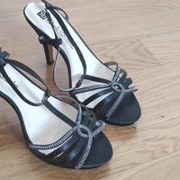 Sandali eleganti con strass 39 neri