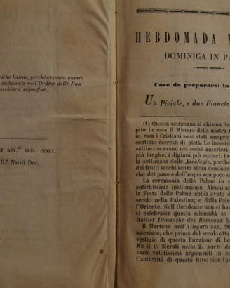 OFFICIUM HEBDOMADAE SANCTAE SECUNDUM MISSALE
