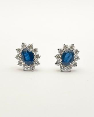 Orecchini oro 18KT con zaffiri 2.05 diamanti 1.15