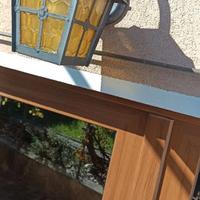 Antica LAMPADA APPLIQUE ESTERNO METALLO VETRO