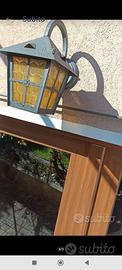 Antica LAMPADA APPLIQUE ESTERNO METALLO VETRO
