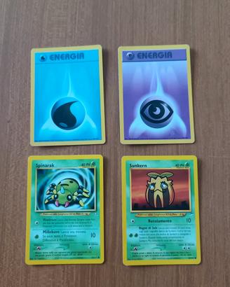 Lotto 4 Carte Pokémon Vintage - Sunkern & Spinarak