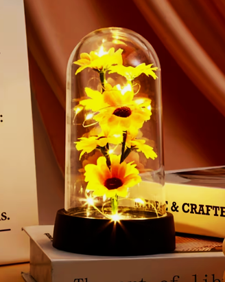 Cupola con girasole artificiale Lampada