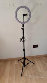 Ring Light LED con treppiede e supporto smartphone