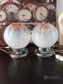 Lampade abat jour  vetro metallo 