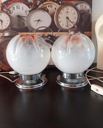 Lampade abat jour  vetro metallo 
