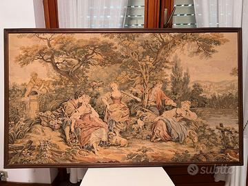 Arazzo Jacquard Vintage Stile Aubusson Scena Galan