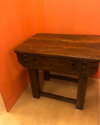 Banco tavolo robusto ceppo in legno di noce