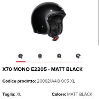  casco Agv x70 Matt black taglia XL nuovo