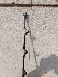 canna traina con mulinello shimano