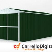 Box garage auto in Acciaio 327x611 verde scuro