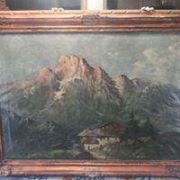 Moretti dipinto ad olio paesaggio montagna