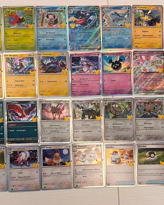 Lotto carte 30 anniversario pokemon