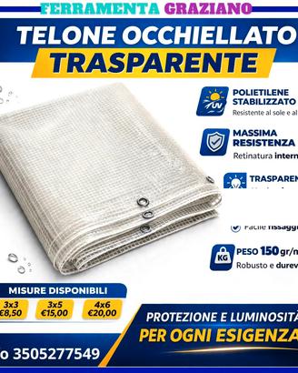 Teloni occhiellato  retinato ultra resistente 