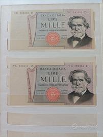 2 banconote 1000 lire di Giuseppe Verdi 