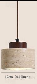 Coppia lampade a sospensione in travertino 12x16cm
