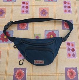 Marsupio blu, Unisex, 3 tasche tutte con cerniera