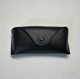 Custodia pelle per occhiali nero