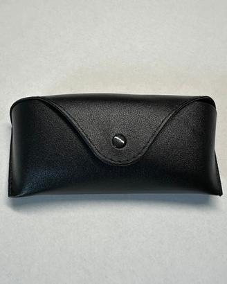 Custodia pelle per occhiali nero