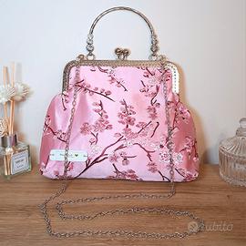 Borsa fatta a mano con broccato giapponese 