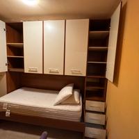 Letto singolo con armadio a ponte
