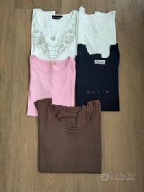 5 canotte donna XL – rosa, blu, marrone, bianco