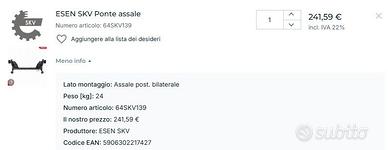 ponte assiale posteriore Renault Clio IV 1.5 -2019