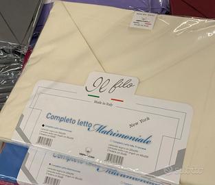 Completo letto  matrimoniale panna