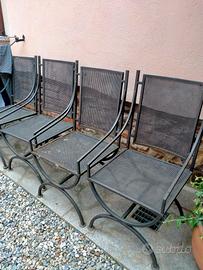 4 poltroncine in ferro 