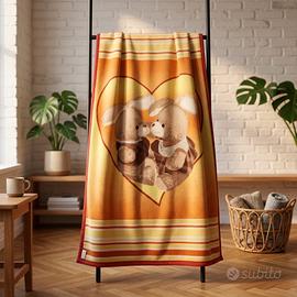 Coperta pile, plaid orsetti, plaid bambini, pile