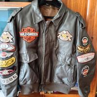 giubbotto in pelle Scott con patch Harley Davidson