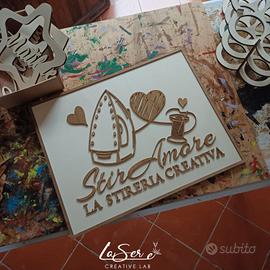 Insegna negozio in legno personalizzata 