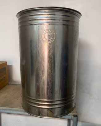 Fusto/Contenitore olio in Acciaio Inox 110 L